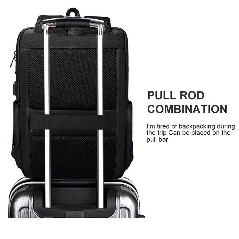 Waterproof Laptop Backpack with Usb Interface for 15 Laptops - Black
