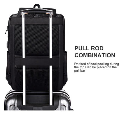 Waterproof Laptop Backpack with Usb Interface for 15 Laptops - Black
