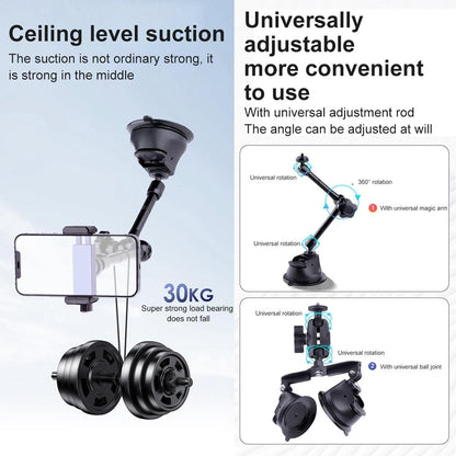 Single Suction Cup Arm Phone Mount with Connecting Rod