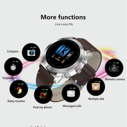 Waterproof Smart Bracelet With Call Reminder And Heart Rate Monitor - Ip68 - Black