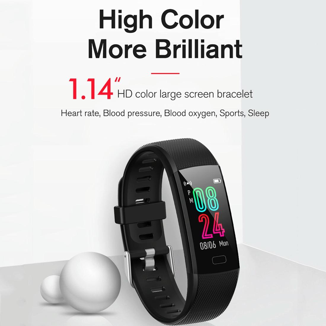 Smart Health Bracelet With Call Reminder And Monitoring - Black