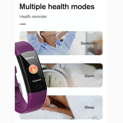 Smart Health Bracelet With Call Reminder And Monitoring - Black