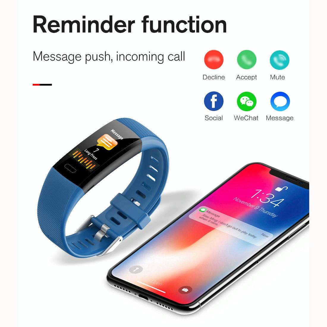 Smart Health Bracelet With Call Reminder And Monitoring - Black