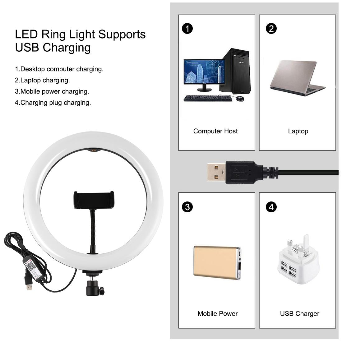 10.2 Rgbw Led Ring Light Kit with Tripod and Remote Control
