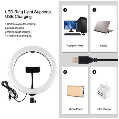 10.2 Rgbw Led Ring Light Kit with Tripod and Remote Control