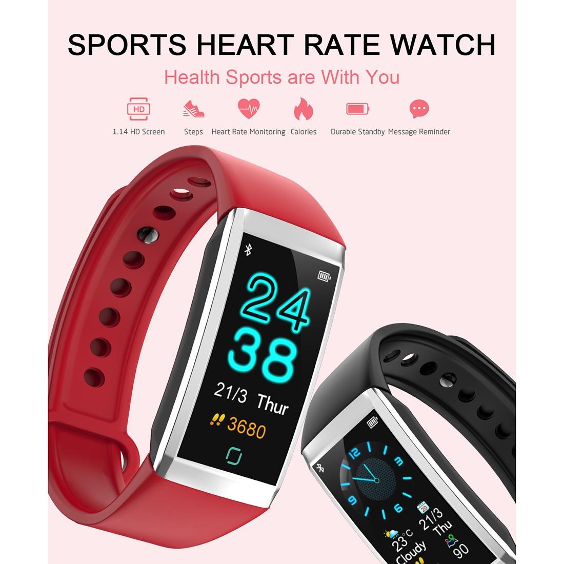 Waterproof Smart Bracelet With Call Reminder And Health Monitoring - Black