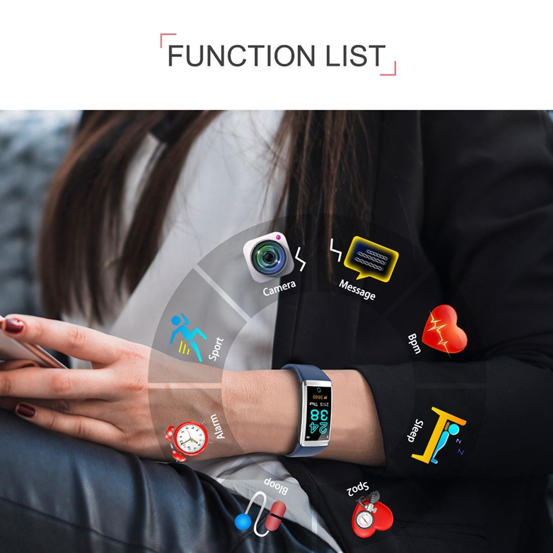 Waterproof Smart Bracelet With Call Reminder And Health Monitoring - Black