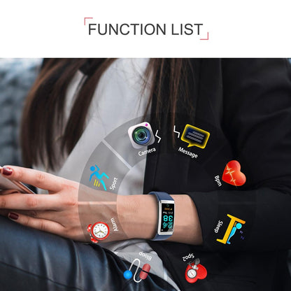 Waterproof Smart Bracelet With Call Reminder And Health Monitoring - Black