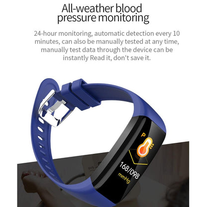 Waterproof Smart Bracelet With Call Heart Rate Bp Sleep And Sedentary Functions - Black