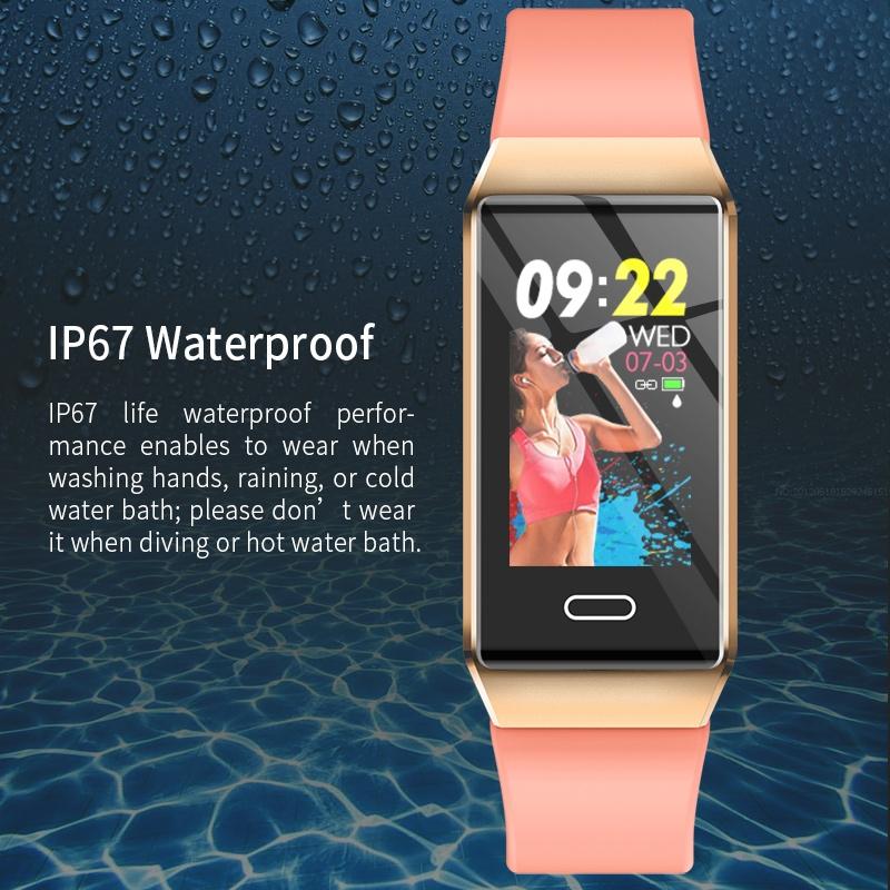 Waterproof Smart Bracelet With Tft Screen - 6 Inches - Black