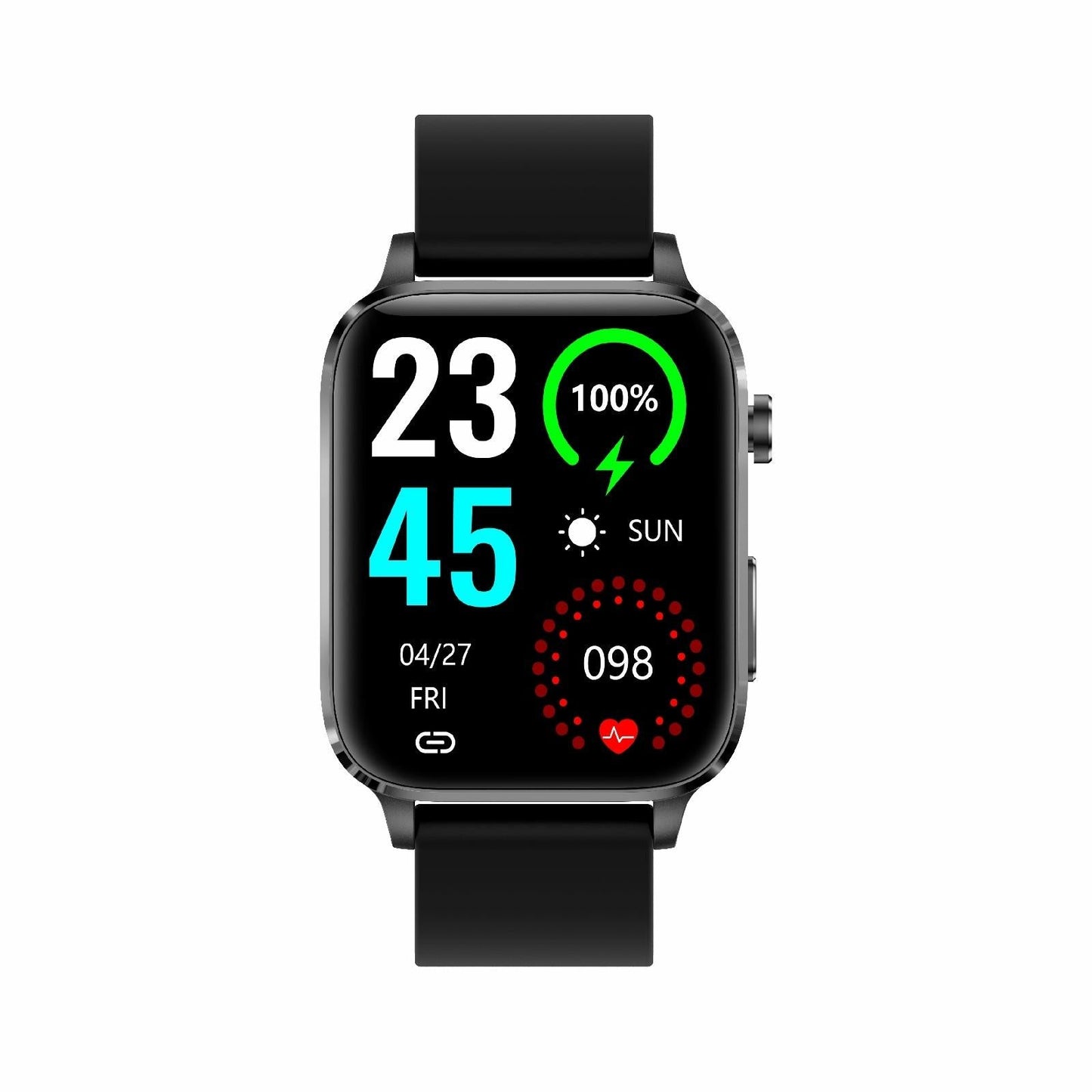 1.7 Inch Hd Square Screen Tpu Strap Smart Watch Supports Body Temperature Monitoring / Blood Oxygen Monitoring - Blue