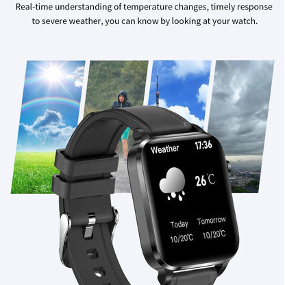 1.7 Inch Hd Square Screen Tpu Strap Smart Watch Supports Body Temperature Monitoring / Blood Oxygen Monitoring - Blue