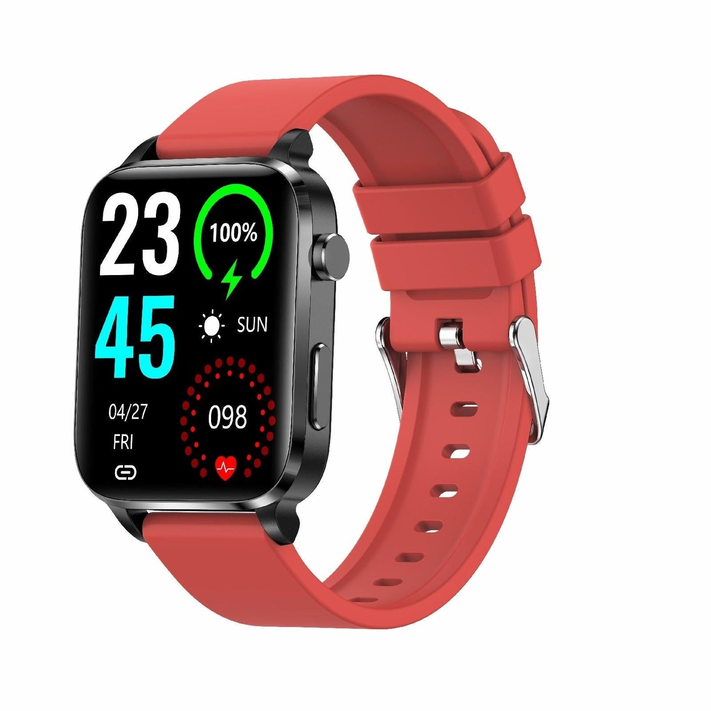 1.7 Inch Hd Square Screen Tpu Strap Smart Watch Supports Body Temperature Monitoring / Blood Oxygen Monitoring - Blue