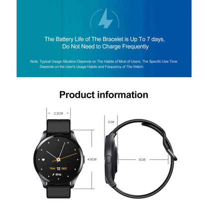 1.28 Inch Tft Colour Screen Ip67 Waterproof Smart Watch Support Body Temperature Monitoring / Sleep Monitoring / Heart Rate Monitoring - Black