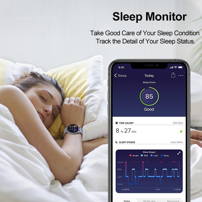 1.28 Inch Tft Colour Screen Ip67 Waterproof Smart Watch Support Body Temperature Monitoring / Sleep Monitoring / Heart Rate Monitoring - Black