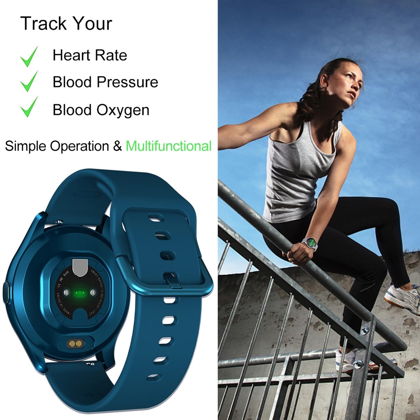1.28 Inch Tft Colour Screen Ip67 Waterproof Smart Watch Support Body Temperature Monitoring / Sleep Monitoring / Heart Rate Monitoring - Black