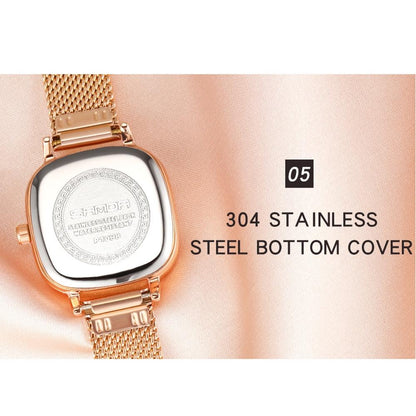 Women Oval Dial Quartz Watch with Simple Bar Scale - Belt Green