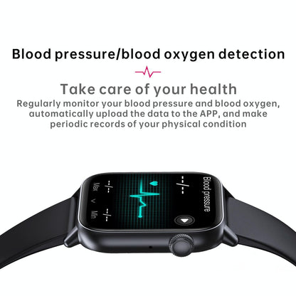 1.83 Inch Bt5.2 Smart Sport Watch Support Sleep / Heart Rate / Blood Oxygen / Temperature / Blood Pressure Health Monitor - Black + Black