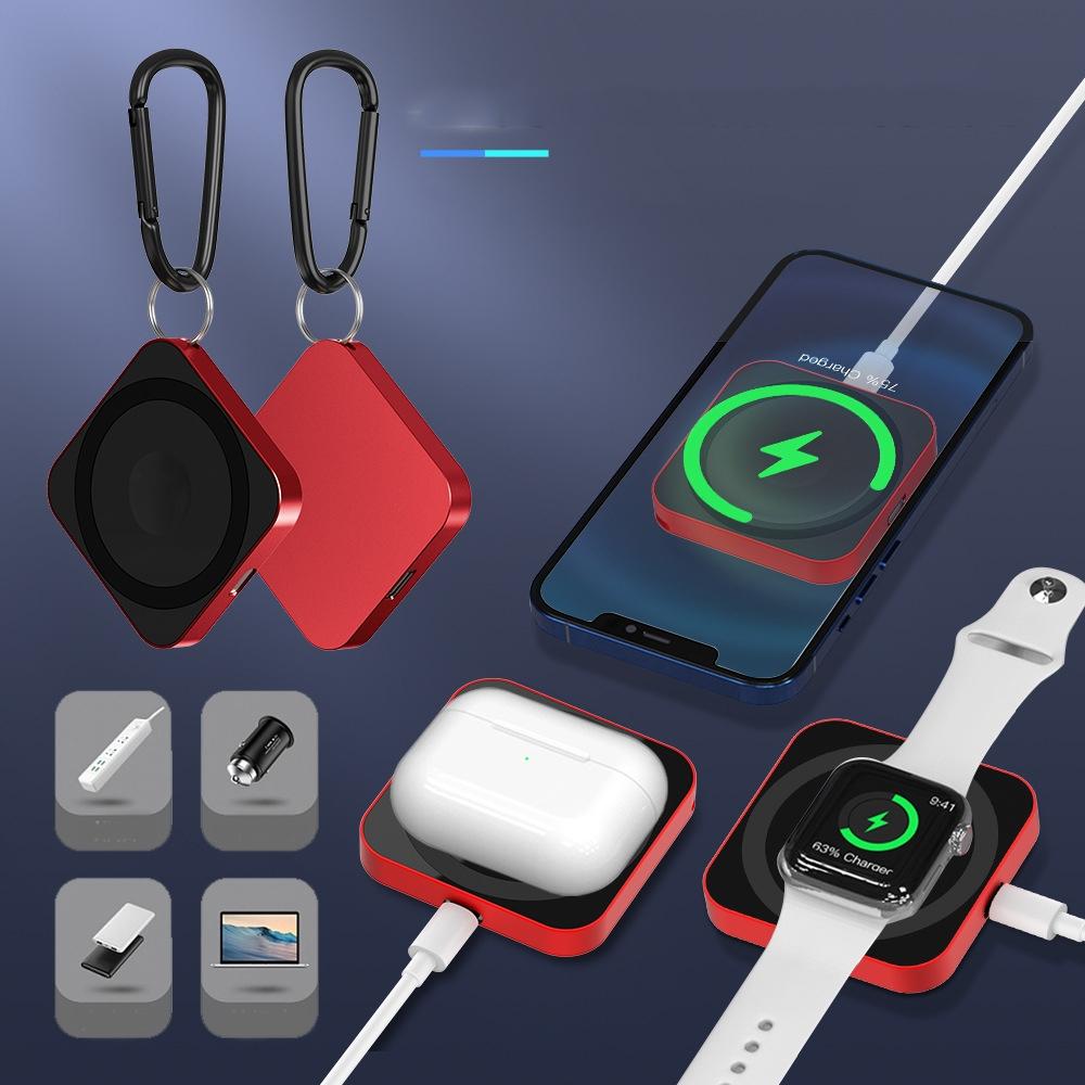 15W 3 In 1 Magnetic Wireless Charger For Smart Devices - Black
