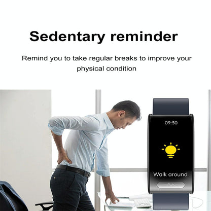 Smart Watch With Heart / Bp / Oxygen / Sugar Monitoring Silicone Strap Colour Screen - Red