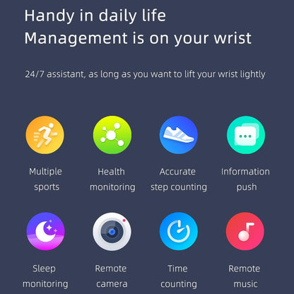 1.69 Inch Ip67 Waterproof Smart Watch With Touch Screen Health Monitoring - Green