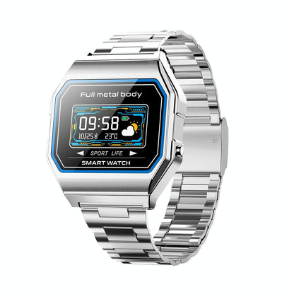 Waterproof Steel Smart Watch With Colour Screen - Silver