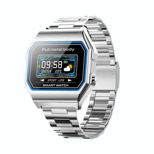 Waterproof Steel Smart Watch With Colour Screen - Silver