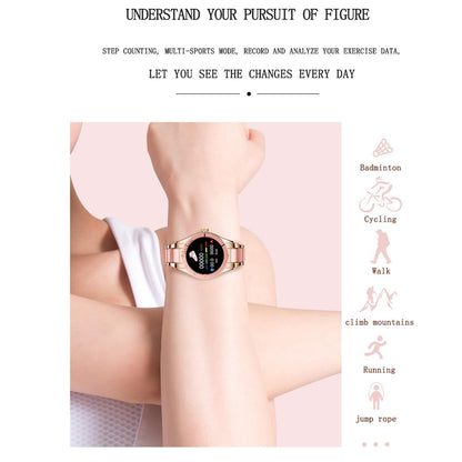 Smart Bracelet With Touch Screen Heart Monitoring Voice Control And Cycle Reminder - Black