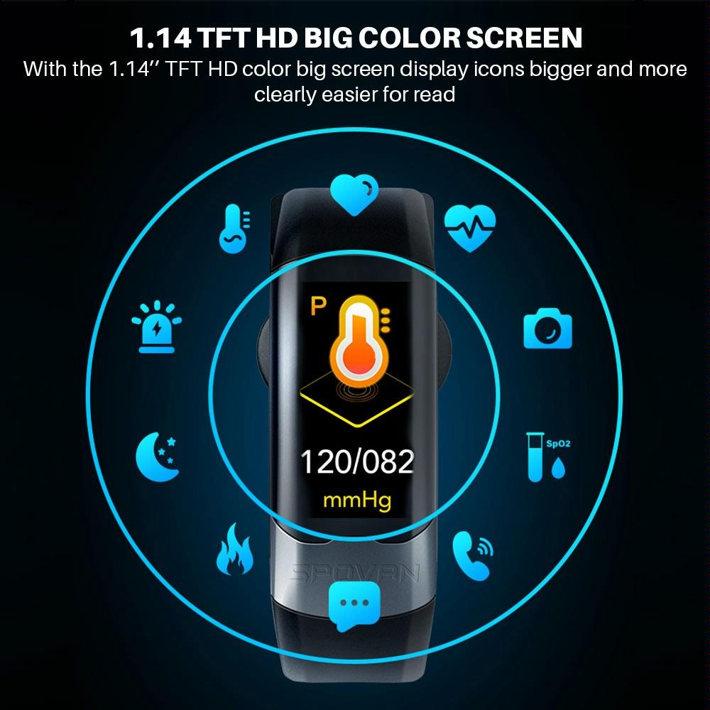 Smart Bracelet With Tft Hd Display Blood Oxygen & Sleep Monitoring - Red