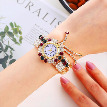 Diamond Pendant Quartz Bracelet Watch for Women - Wild and Unique - Pink
