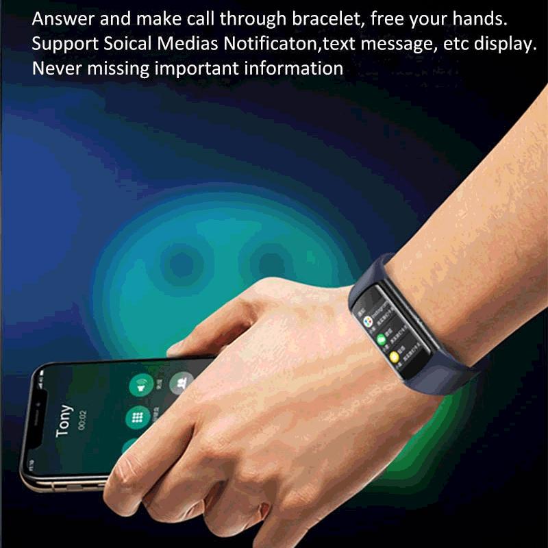 Smart Bracelet With Bluetooth Calling And Blood Oxygen Monitoring - Hd Tft Display - Pink