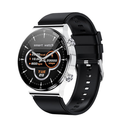 1.32 Inch Heart Rate Sleep Monitoring Smart Watch - Black Leather