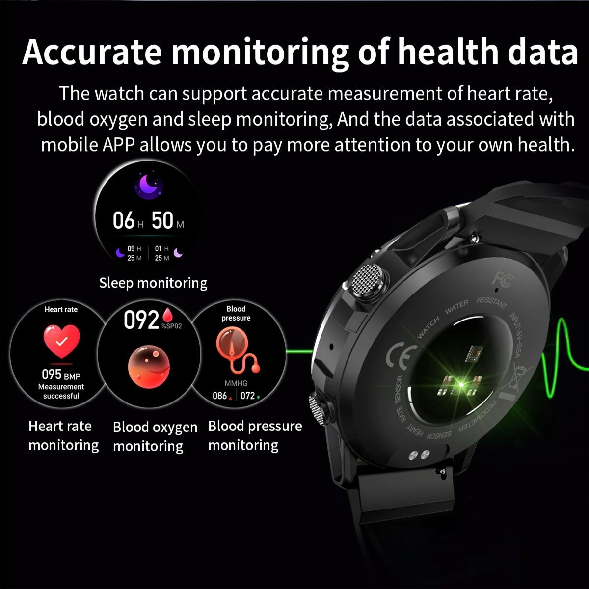 1.39 Inch Colour Screen Smart Watch Support Heart Rate Monitoring / Blood Pressure Monitoring - Blue