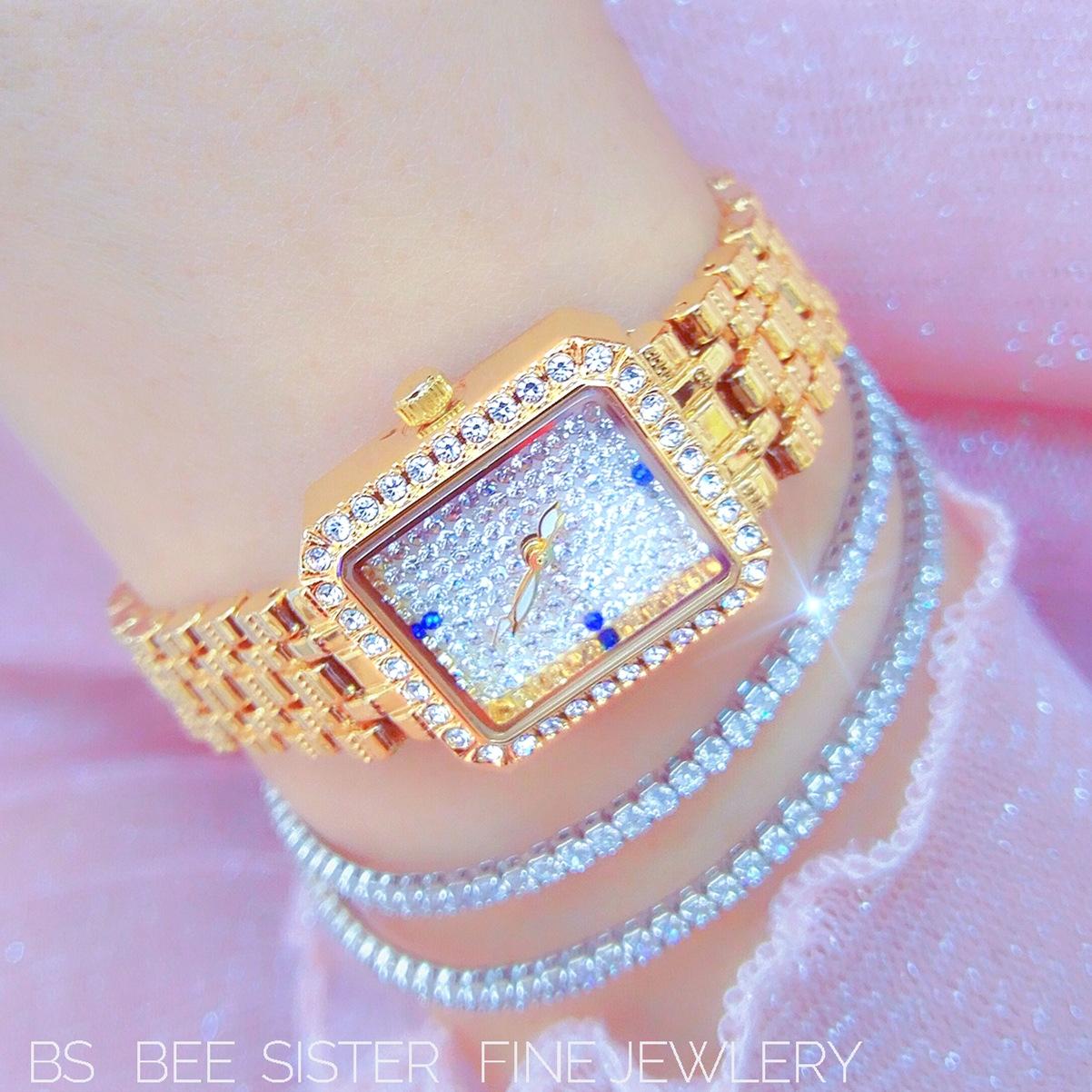 Stylish Diamond Women Alloy Watch Available - Rose Gold