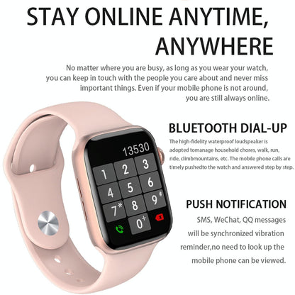 1.75 Inch Full Screen Ip67 Waterproof Smart Watch Support Sleep Monitor / Heart Rate Monitor / Bluetooth Call - Black