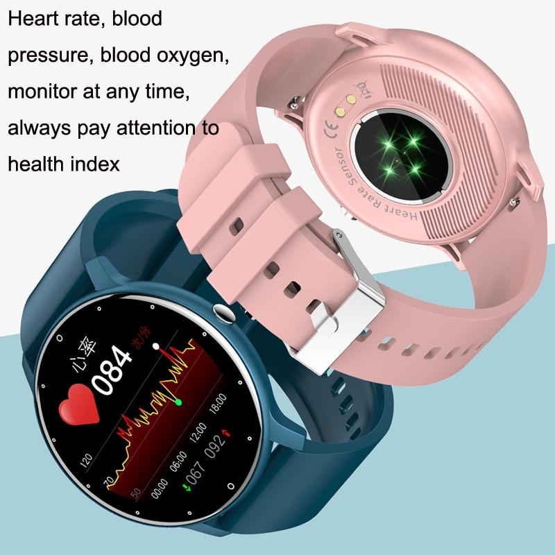 Smart Heart Rate Blood Pressure Oxygen Monitoring Sports Pedometer Wireless Bluetooth Watch - Pink