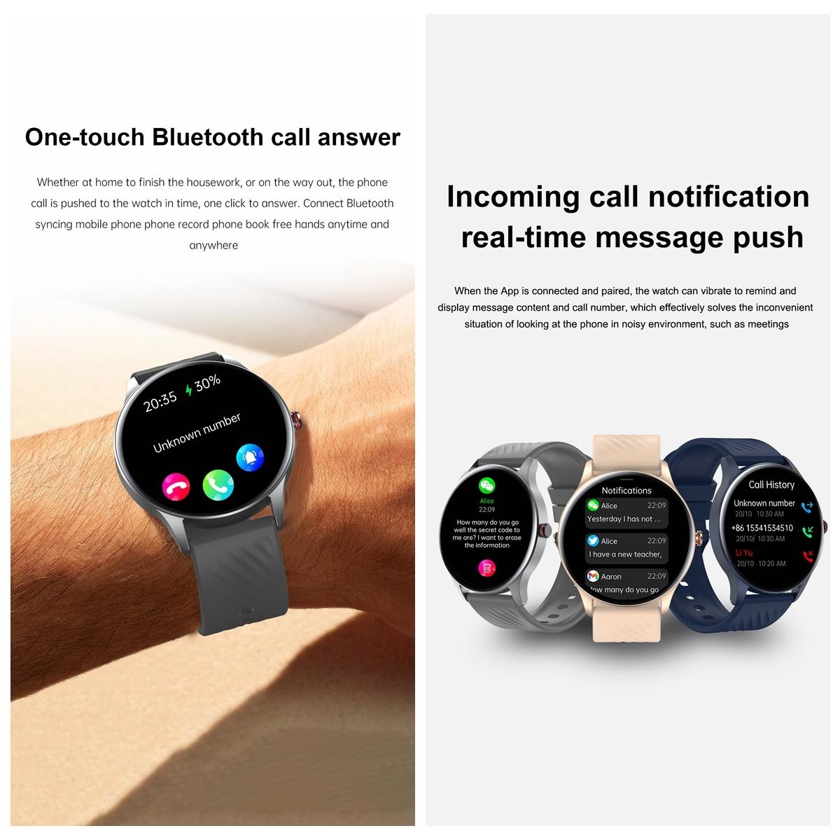 1.43 Inch Amoled Smart Watch With Bt Call & Health Tracking - Gold