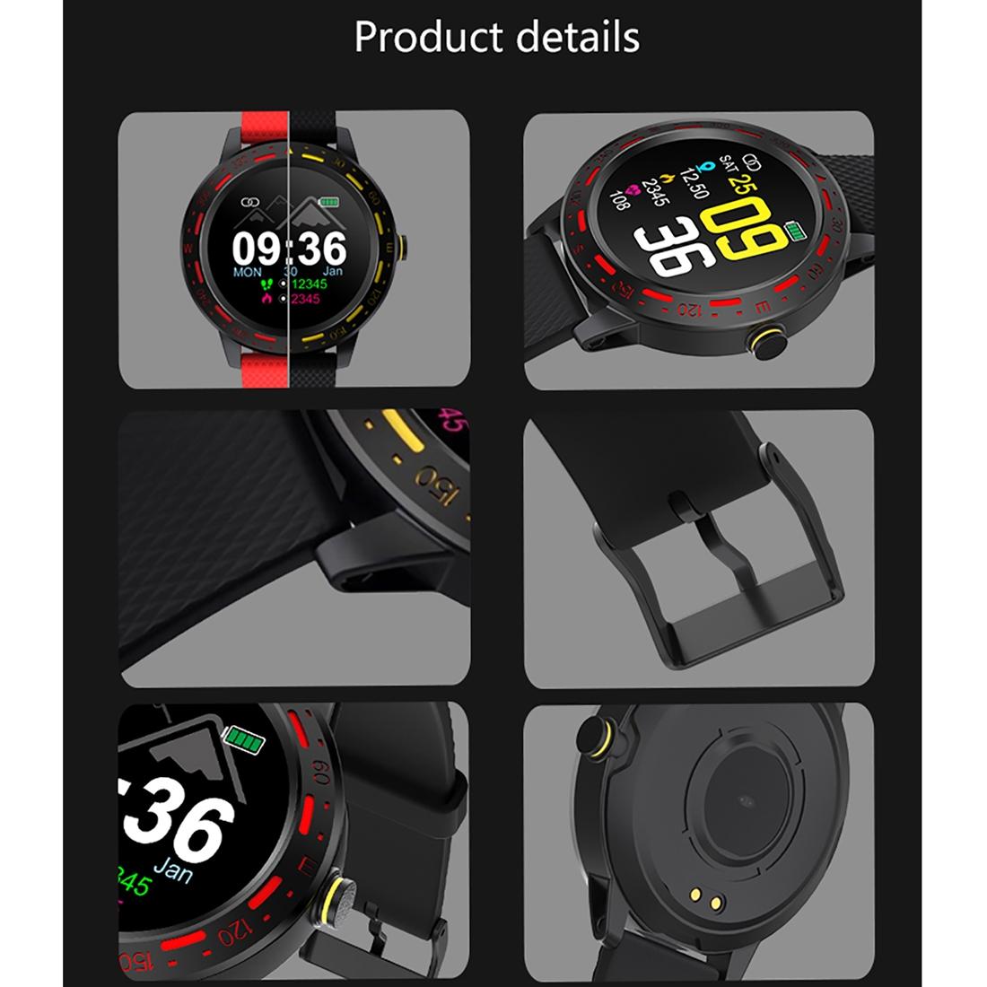 1.3 Inch Tft Screen Ip67 Waterproof Smart Watch Bracelet Support Sleep Monitor / Heart Rate Monitor / Blood Pressure Monitoring - Silver Black