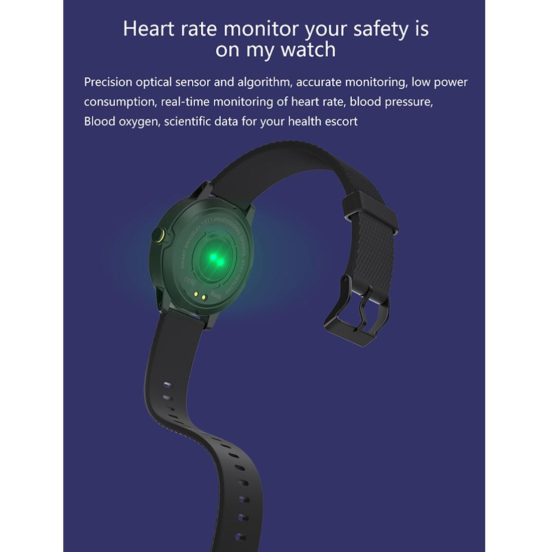1.3 Inch Tft Screen Ip67 Waterproof Smart Watch Bracelet Support Sleep Monitor / Heart Rate Monitor / Blood Pressure Monitoring - Silver Black