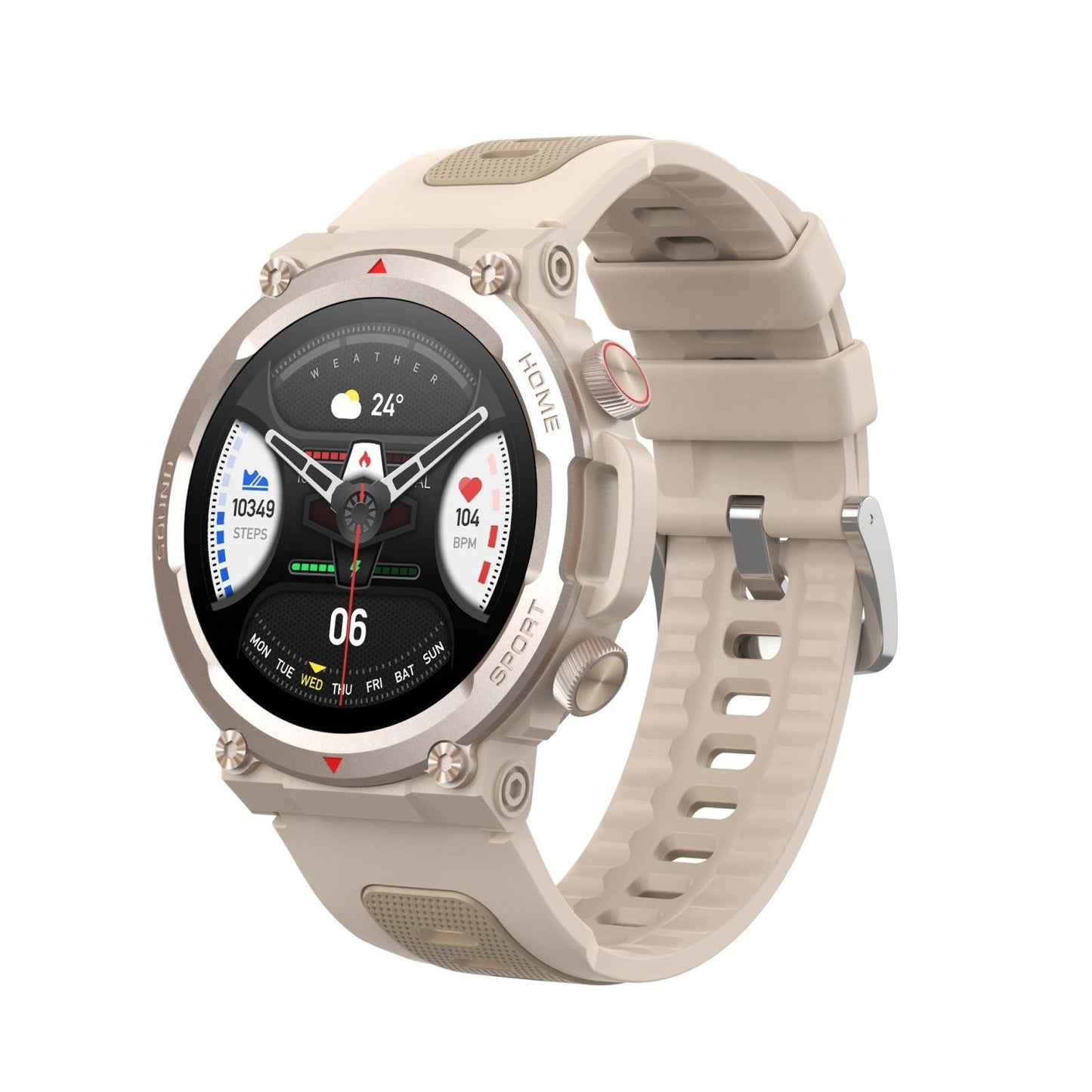 Waterproof Smart Watch With Heart Rate & Sleep Monitoring - Gold