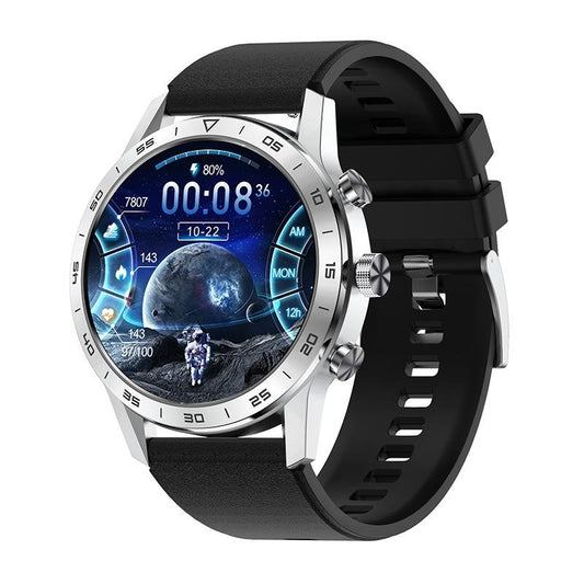 Smart Dual Display Analog Digital Call Watch - Silver Silicone