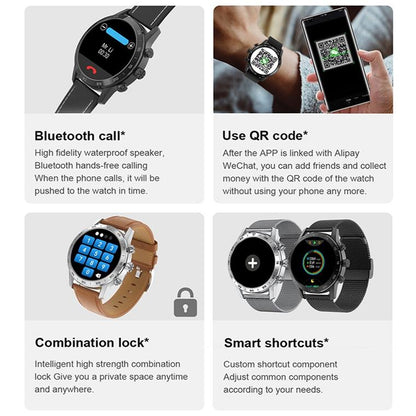 Smart Dual Display Analog Digital Call Watch - Silver Silicone