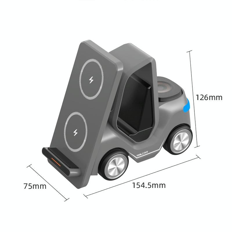 15W 3 In 1 Forklift Wireless Charger With Led Light - Yellow