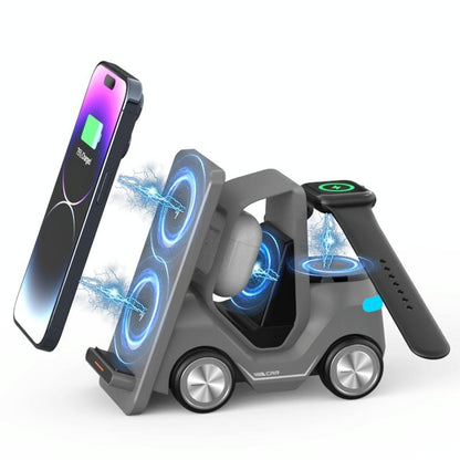 15W 3 In 1 Forklift Wireless Charger With Led Light - Yellow