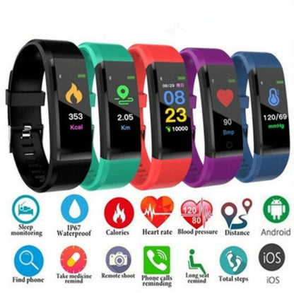 Smart Oled Fitness Tracker With Pedometer - Blue