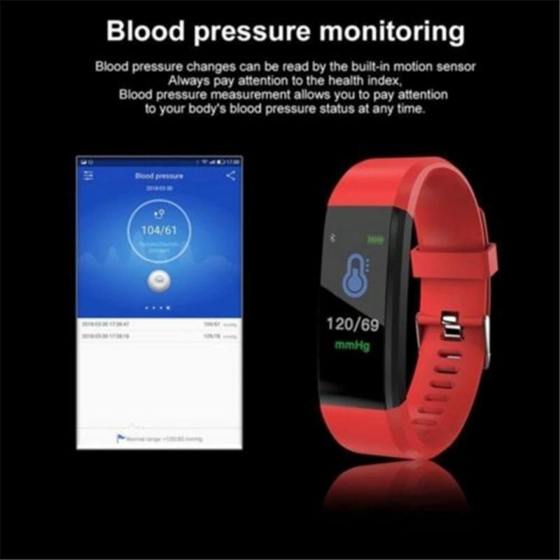 Smart Oled Fitness Tracker With Pedometer - Blue