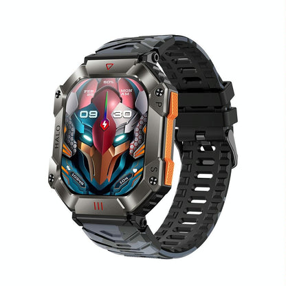 2.0 Inch Bt5.1 Ip67 Sport Smart Watch Support Bluetooth Call / Sleep / Blood Oxygen / Heart Rate / Blood Pressure Health Monitor - Black + Camouflage