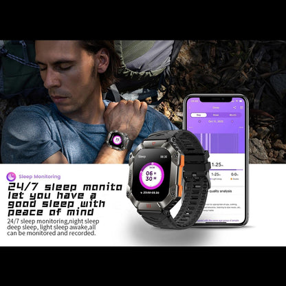 2.0 Inch Bt5.1 Ip67 Sport Smart Watch Support Bluetooth Call / Sleep / Blood Oxygen / Heart Rate / Blood Pressure Health Monitor - Black + Camouflage