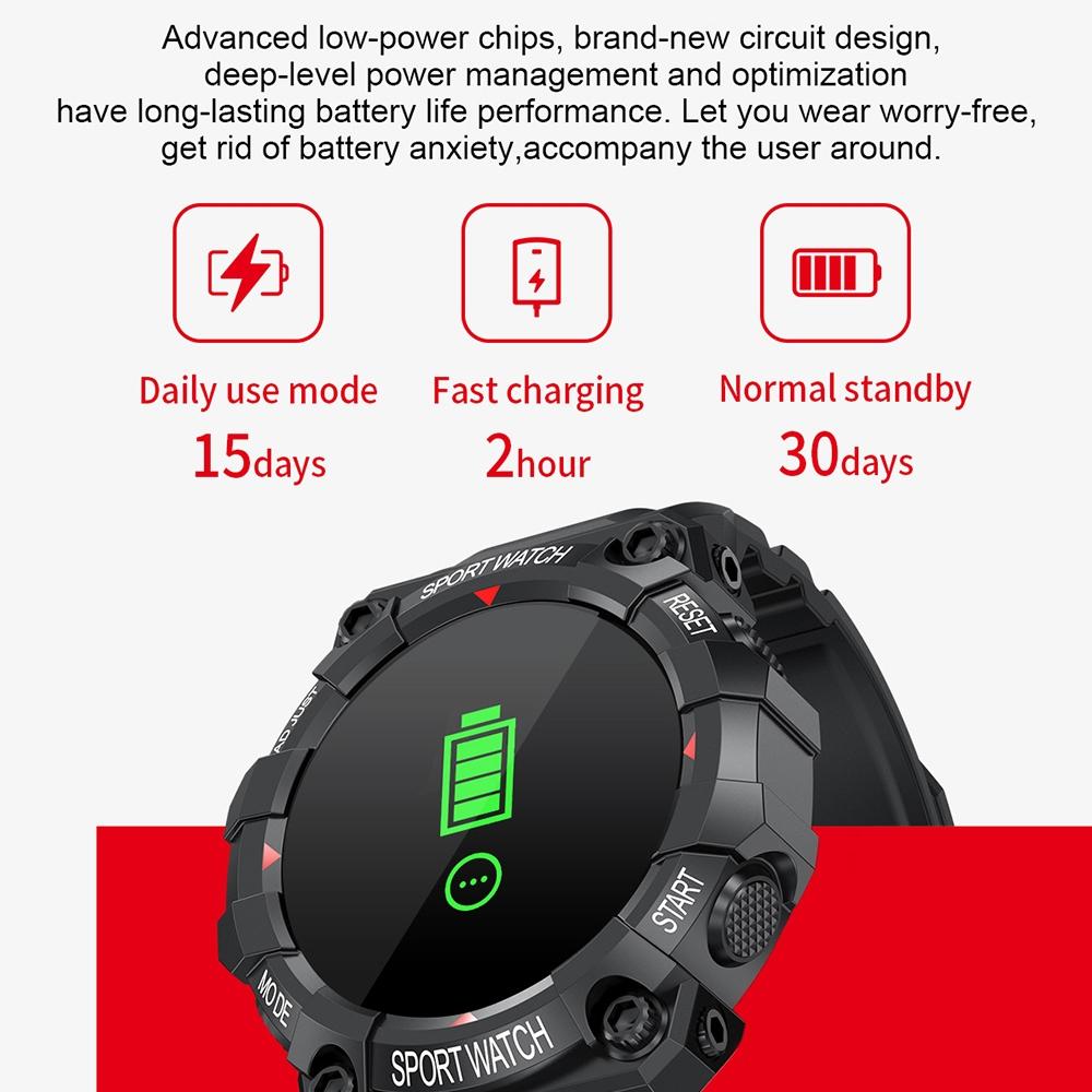 1.3 Inch Colour Round Screen Sport Smart Watch Support Heart Rate / Multi-Sports Mode - Pink
