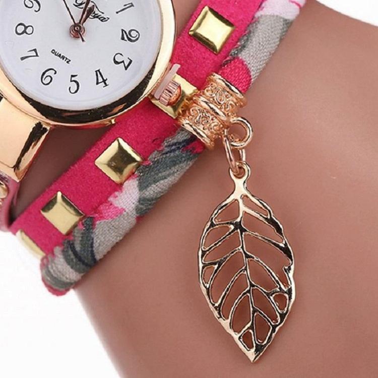 Leaf Pendant Quartz Bracelet Watch for Women - Sky Blue